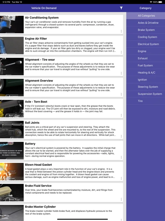 EngageDS Vehicle On Demand iPad  Screenshots
