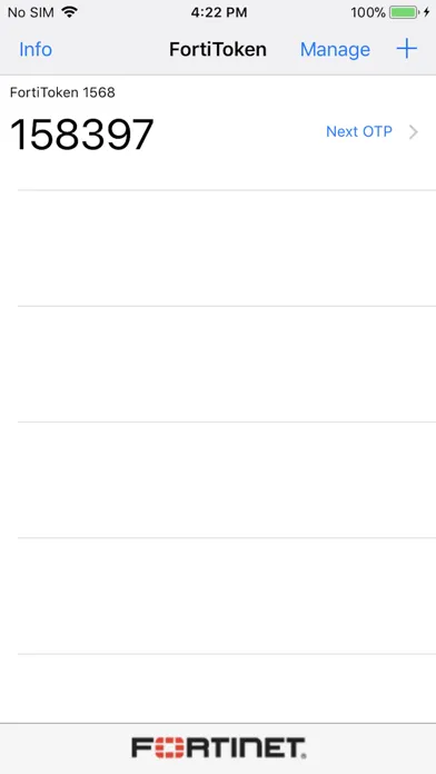 Screenshot di FortiToken Mobile