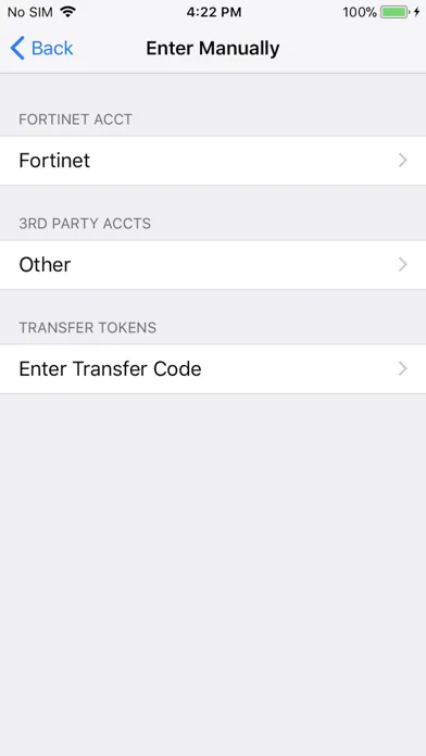 Screenshot di FortiToken Mobile