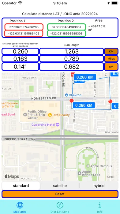 Zrzuty ekranu My area lat long calculate