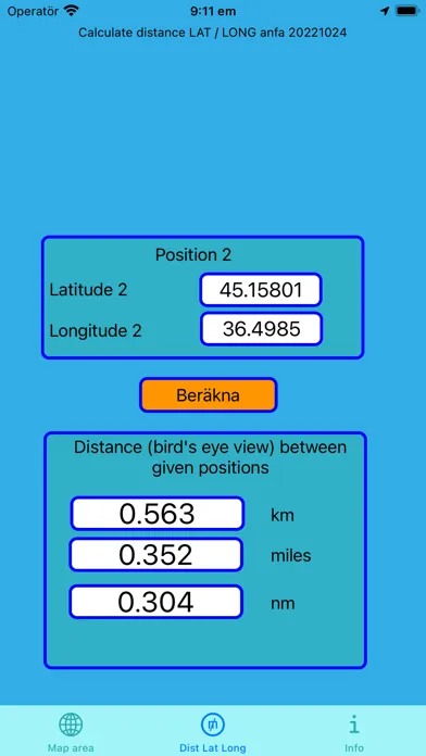 Zrzuty ekranu My area lat long calculate