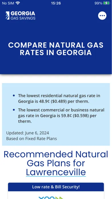 Georgia Gas Savings Screenshots