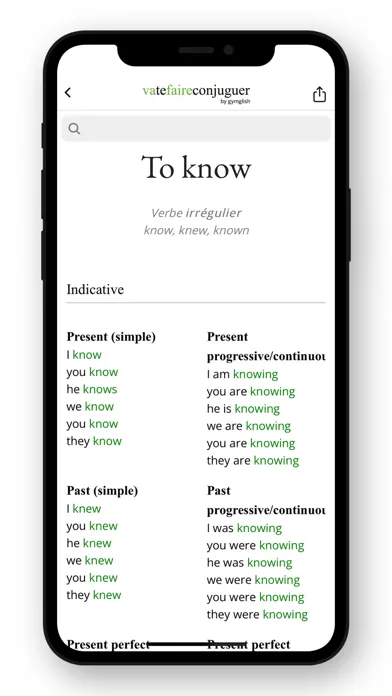 Скриншоты English Conjugation