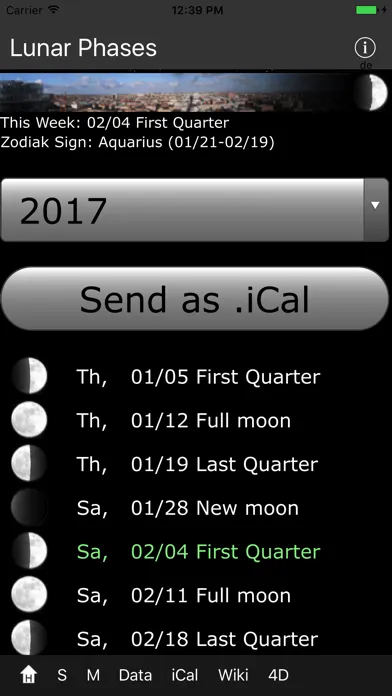 Tangkapan layar Lunar Phases