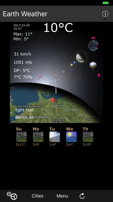 Скриншоты Earth Weather Lite