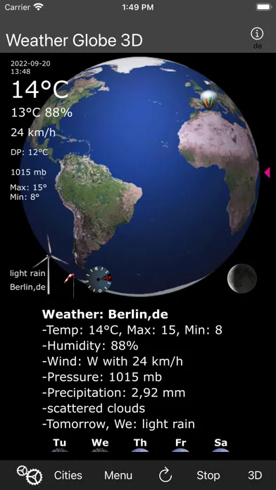 Weather Globe Pro 3D 스크린샷