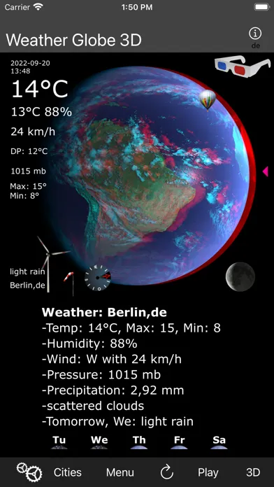 Weather Globe Pro 3D 스크린샷