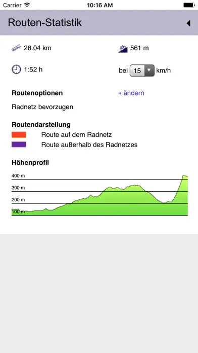 Zrzuty ekranu Radroutenplaner NRW mobil