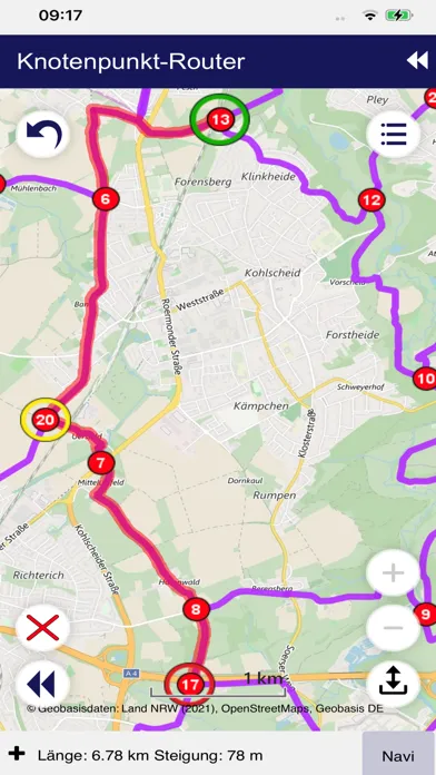 Zrzuty ekranu Radroutenplaner NRW mobil
