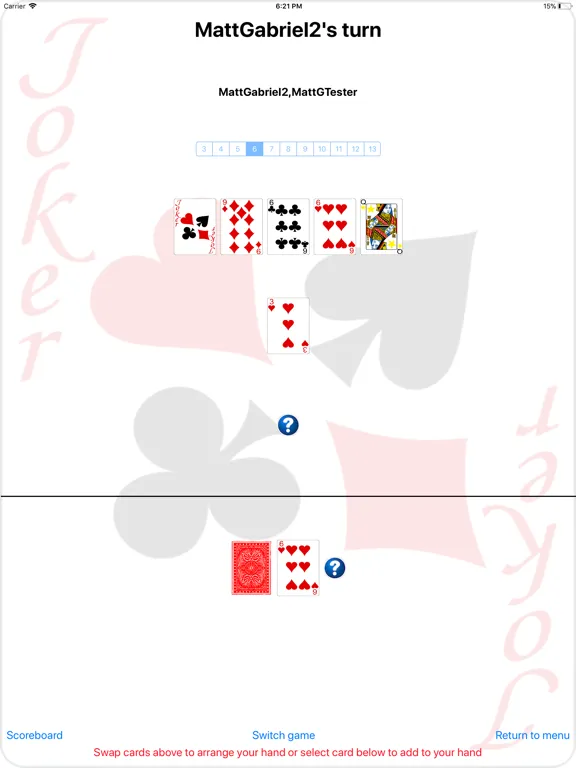 Tangkapan layar Five Suits Connected iPad 