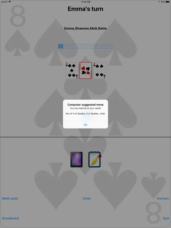 Tangkapan layar Five Suits Connected iPad 