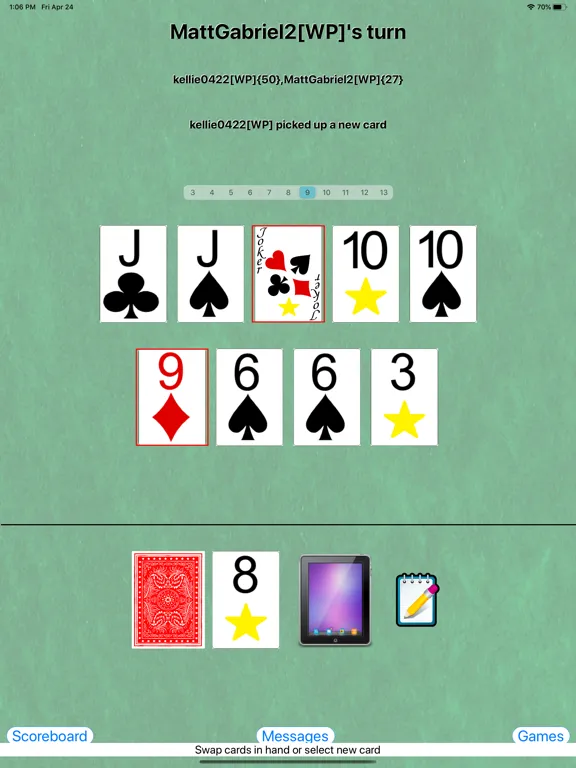 Tangkapan layar Five Suits Connected iPad 