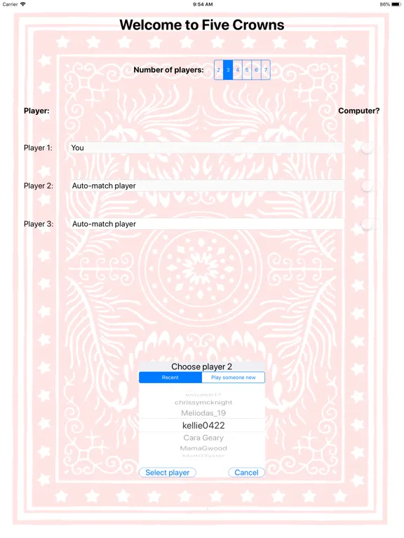 Tangkapan layar Five Suits Connected iPad 