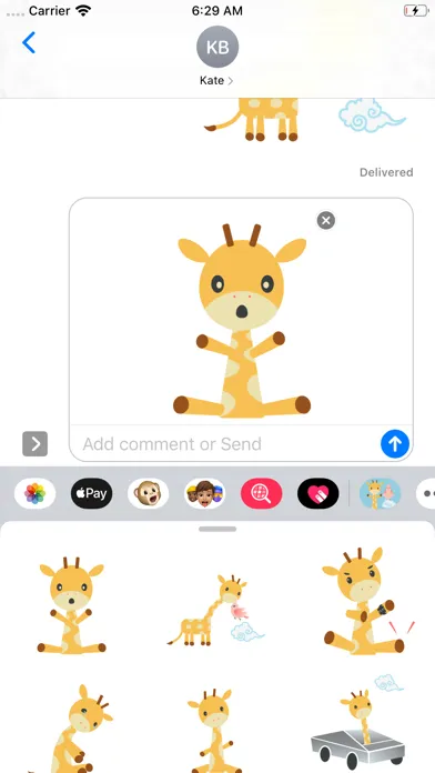 Capturas de pantalla de Giraffe and Bird Sticker Pack