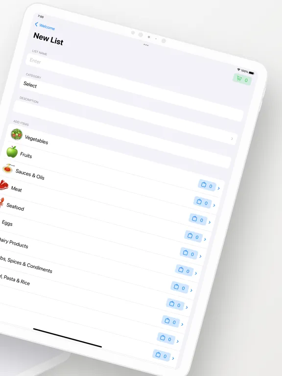 Capturas de tela do Seven Lists iPad 