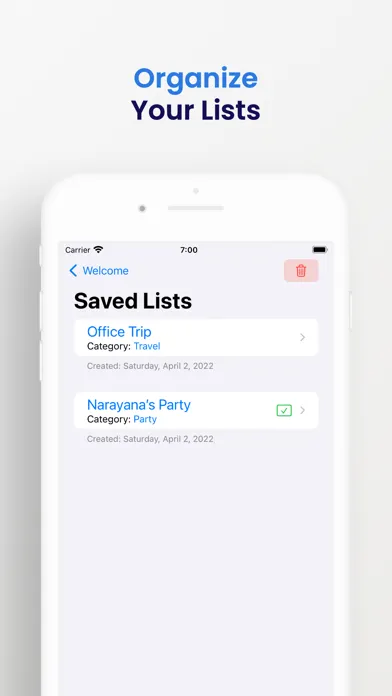 Capturas de tela do Seven Lists