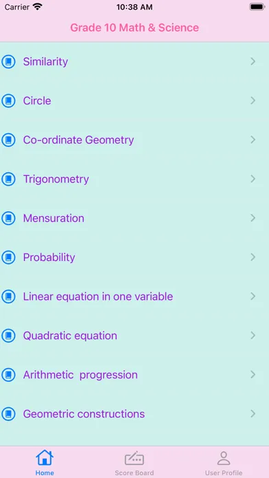 Tangkapan layar Grade 10 Math & Science