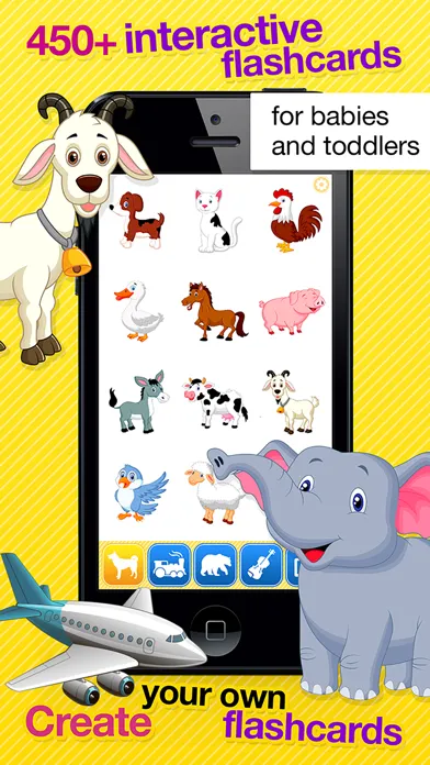 Smart Baby Touch HD - Amazing sounds in toddler flashcards of animals, vehicles, musical instruments and much more Screenshots