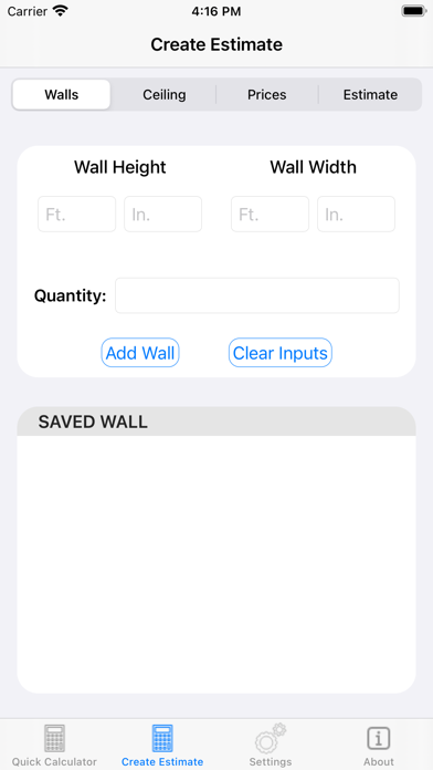 Calculate Drywall Screenshots