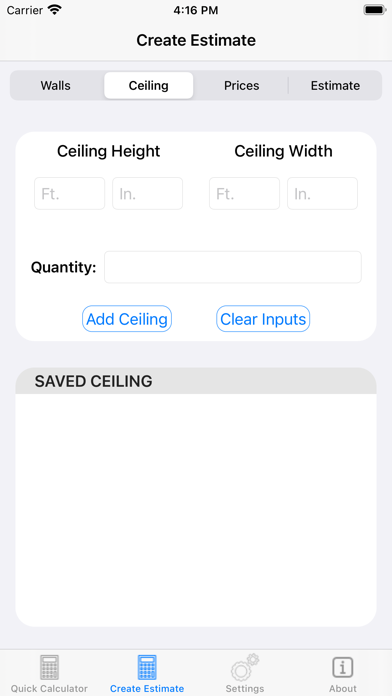Calculate Drywall Screenshots