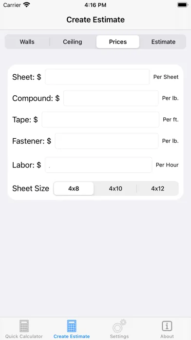 Скриншоты Calculate Drywall