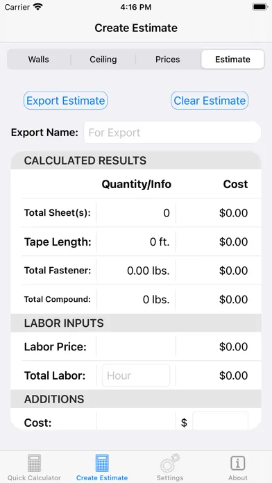 Скриншоты Calculate Drywall