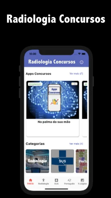 Capturas de tela do Radiologia Concursos