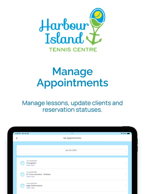 Capturas de tela do Harbour Island Tennis Centre iPad 
