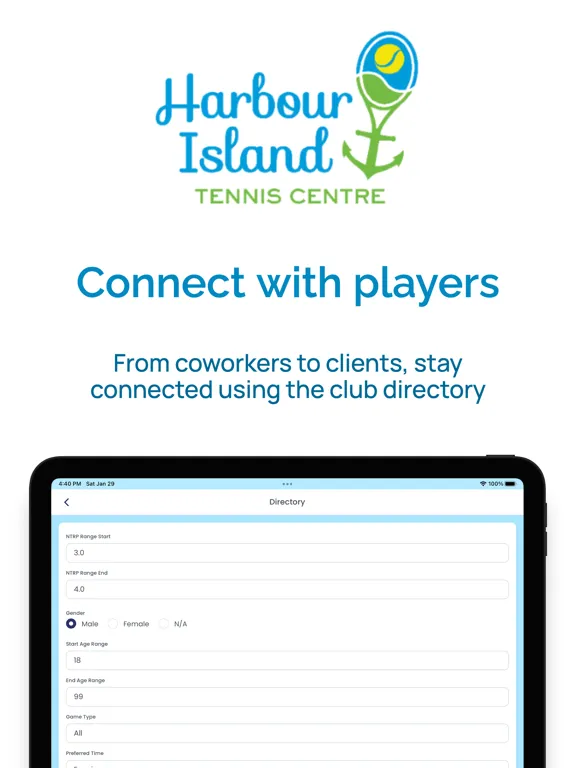 Capturas de tela do Harbour Island Tennis Centre iPad 