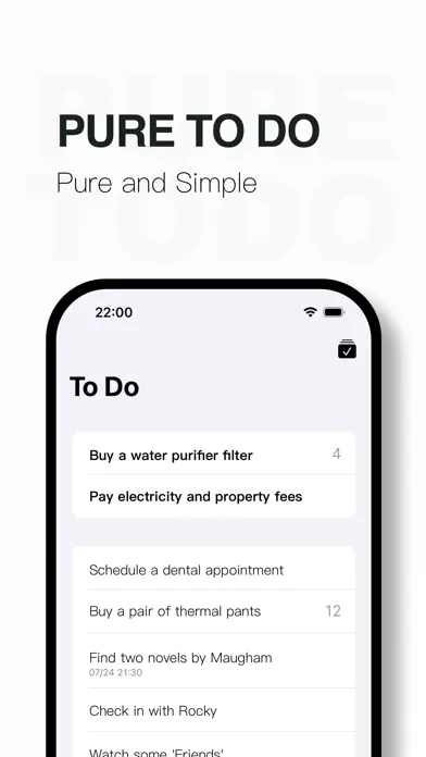Capturas de tela do Pure To Do: Simple List