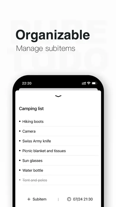 Capturas de tela do Pure To Do: Simple List