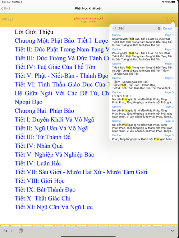 Tangkapan layar Chơn Thiện Toàn Tập iPad 