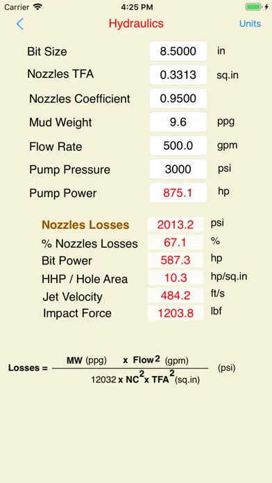 Ảnh chụp màn hình của Drilling Hydraulics (Basic)