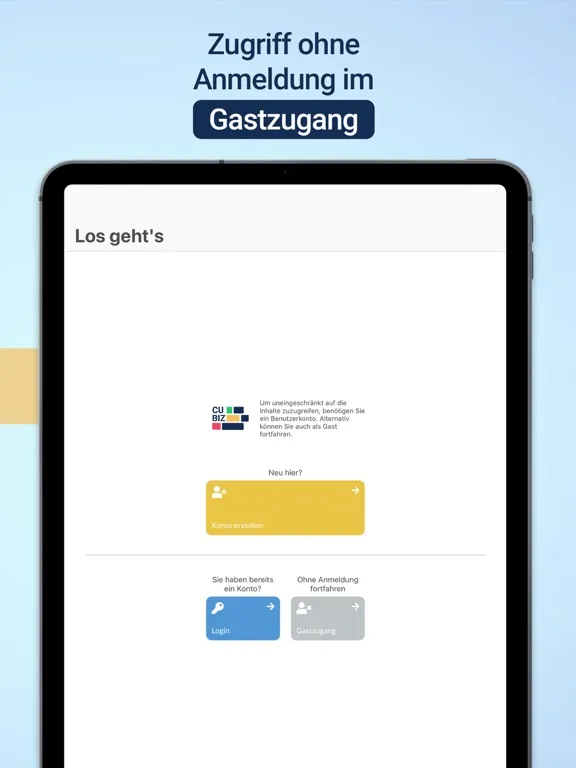 Capturas de tela do infoBoard CuBiz App iPad 
