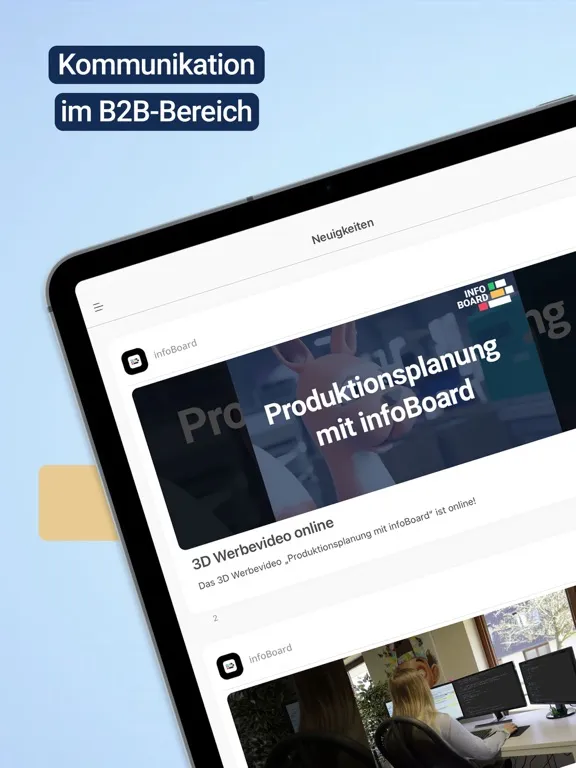 Capturas de tela do infoBoard CuBiz App iPad 