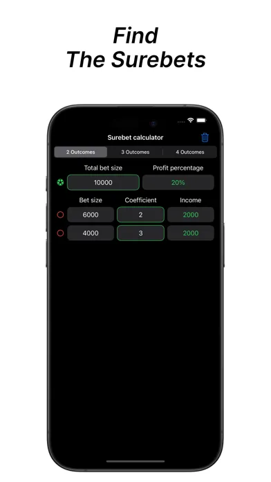 Surebet Profit Calculator Screenshots