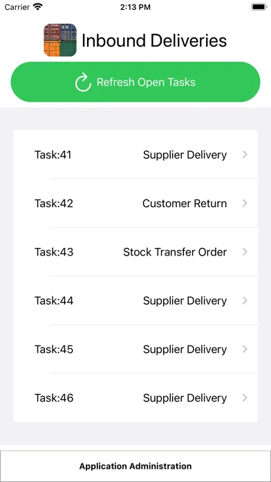ภาพหน้าจอของ Inbound Delivery