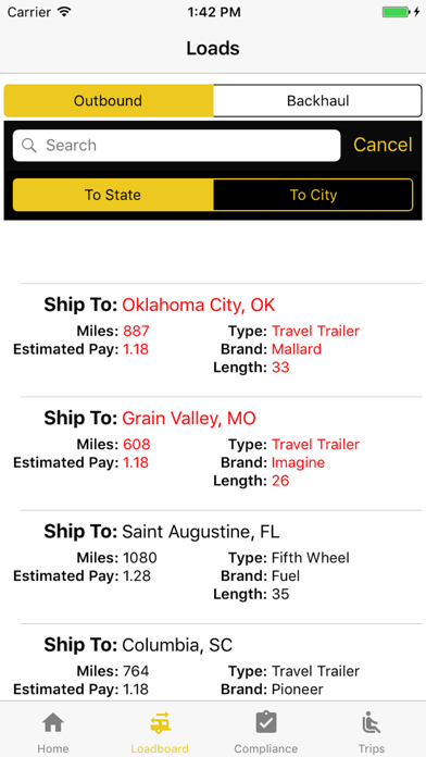 Indiana Transport Driver App Screenshots
