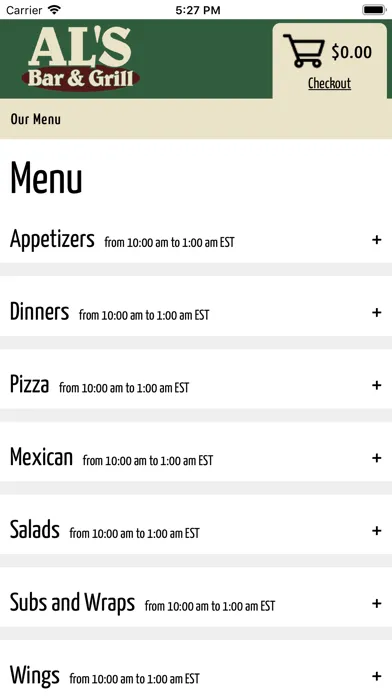Tangkapan skrin Al's Place Pizza