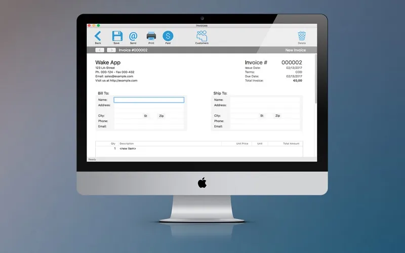 Capturas de tela do Invoices