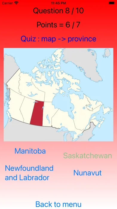 Provinces of Canada スクリーンショット