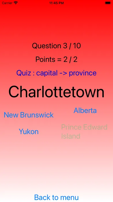 Provinces of Canada スクリーンショット
