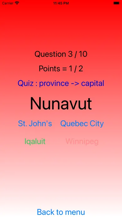 Provinces of Canada スクリーンショット