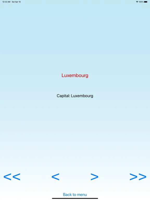 National capital cities - quiz iPad  Screenshots