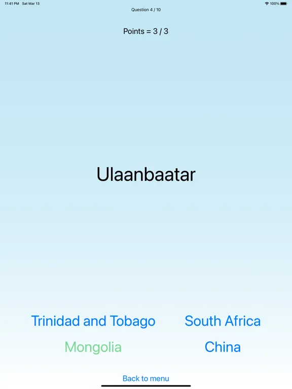 National capital cities - quiz iPad  Screenshots