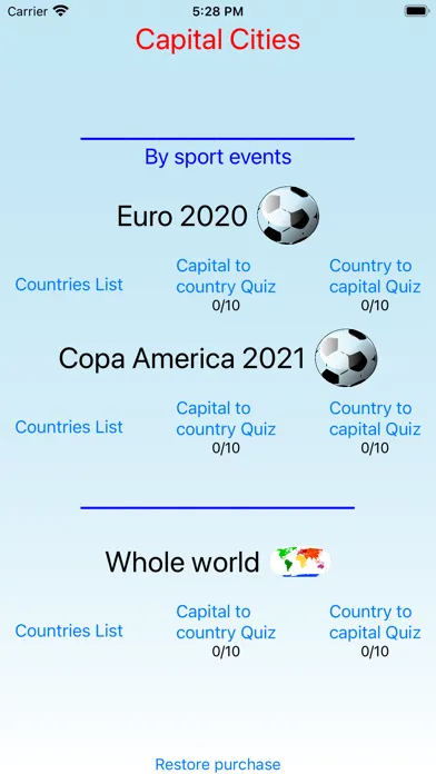 National capital cities - quiz Screenshots