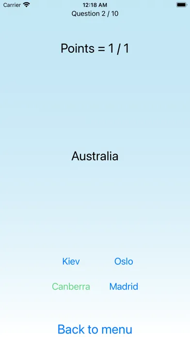 National capital cities - quiz Screenshots