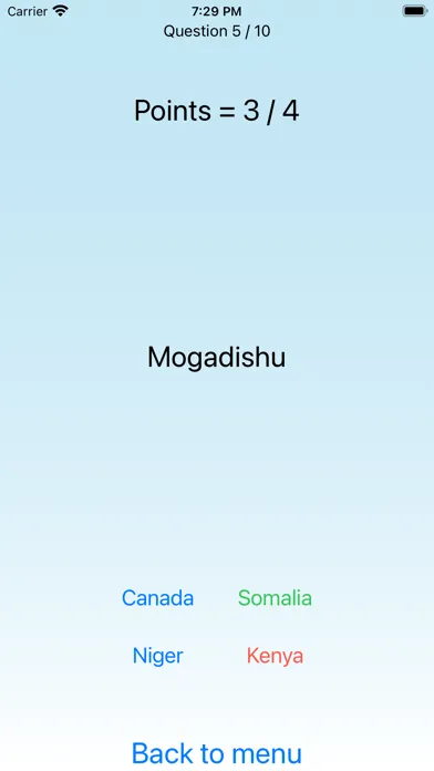 National capital cities - quiz Screenshots