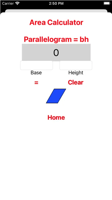 Ảnh chụp màn hình của Geometry Area Calculator
