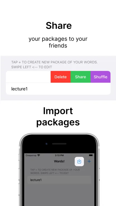 Capturas de tela do Words! - Store and Learn Words